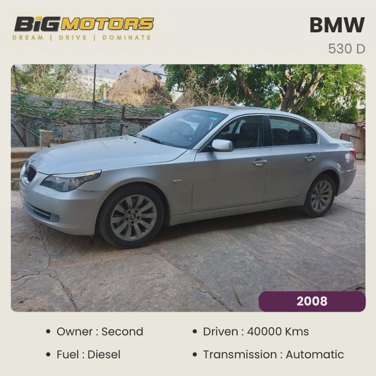 Vehicle Status - SOLD For more details Call or WhatsApp - +91 7619114574 Name - BMW 530 D Make Year - 2008 KM Driven - 40000 No