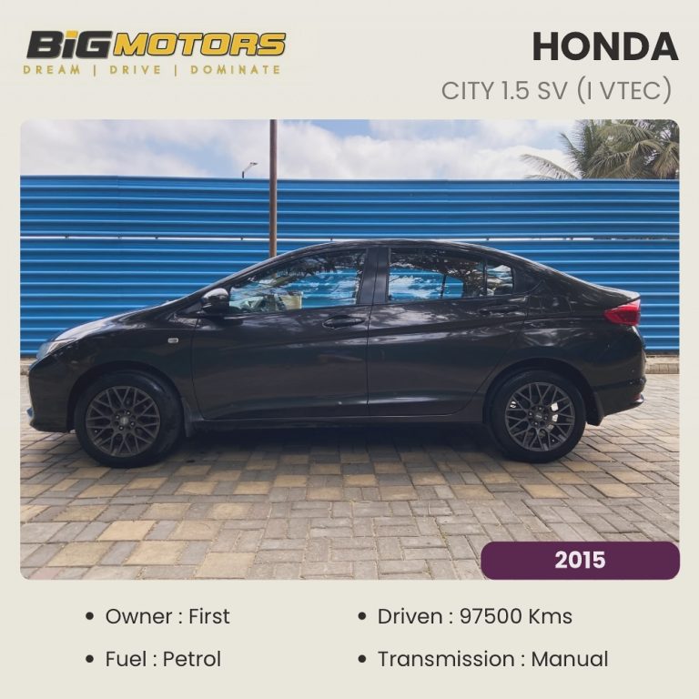 Vehicle Status - SOLD For more details Call or WhatsApp - +91 7619114574 🏛 Registration - Karnataka Name - HONDA CITY 1.5 SV (I VTEC) Make Year - 2015 KM Driven - 97500 No